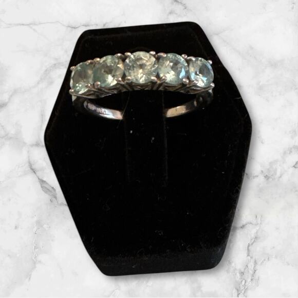 Vintage .925 Sterling Silver Light Blue Topaz Cocktail Ring Size 8.75 - Picture 2 of 7